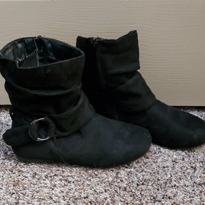 Forever Black Suede Ankle Boots